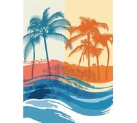 Puzzle 4000 Pezzi Arte per Adulti e Ragazzi, Puzzle Spiaggia in Legno Adulti, Idea Regalo Uomo e Donna, Jigsaw Albero di cocco per Gioco Familiare, per Decorazione la Casa Regalo 141.5x87.5cm g-738