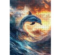 Puzzle 4000 Pezzi, Delfini Notte 3D Puzzle per Adulti Impegnativo, Educa Puzzles Artistico, Divertente E Stimolante Puzzles Decorativo per La Famiglia, Regalo e Decorazione Pareti DX0YL6-299