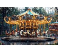 Puzzle 4000 Pezzi, Giostra Puzzle 4000 Pezzi per Adulti, Giochi di Puzzles Parco Divertimenti Legno per Tutta la Famiglia, DIY Puzzles per Quadri Moderni Soggiorno Regalo Donna 140 x 90 CM RXPT-452