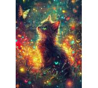 Puzzle 4000 Pezzi, Luce Colore Gatto 3D Puzzle per Adulti Impegnativo, Educa Puzzles Artistico, Divertente E Stimolante Puzzles Decorativo per La Famiglia, Regalo e Decorazione Pareti DX0YL6-93