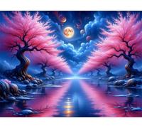 Puzzle 4000 pezzi per Adulti Fiume dell'albero notturno, 141x87cm Puzzle Impossibile e Difficili, Puzzles Decorativo per Soggiorno e Camera, Idea Regalo per Amanti dei Puzzle