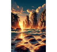 Puzzle 4000 Pezzi per Adulti Paesaggi Costieri All'Alba, Puzzle Classici 141x87cm, Relax e Riduzione dello Stress, Decorazione Murale Unica