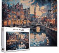 Puzzle 4000 Pezzi Piccola città Puzzle Adulti Difficili Impossibili Legno Arte Jigsaw Sviluppa La Coordinazione Occhio-Mano Con Poster Incluso, Compact Box Idea Regalo Uomo e Donna 87.5x141.5cm S-0
