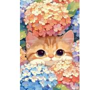 Puzzle 408 Pezzi per Adulti Ortensia Gatta, Puzzle Classici 59x23cm, Relax e Riduzione dello Stress, Decorazione Murale Unica