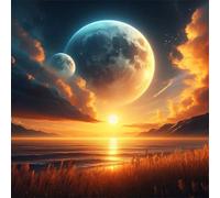 Puzzle 48 Pezzi Alba Nello Spazio Fantasy 20x20 cm Puzzle Adulti, Sfida Impossibile, Giocattolo Decompressivo Intellettuale Educativo Divertente Gioco, Divertente per Famiglie & Decorazione Murale