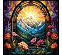 Puzzle 48 Pezzi Fiori Montagna All'Alba, Decompressivo Intellettuale Educativo Divertente Gioco Puzzle Difficile Puzzles per Adulti 48 Pezzi 20x20 cm