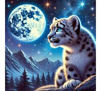 Puzzle 48 Pezzi per Adulti Leopardo Cielo Stellato Puzzle impossibile Gioco Antistress Sfida Difficile Puzzles per Adulti 48 Pezzi 20x20 cm