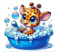 Puzzle 48 Pezzi per Adulti Simpatica Giraffa Che Bagno Puzzle impossibile Gioco Antistress Sfida Difficile Puzzles per Adulti 48 Pezzi 20x20 cm