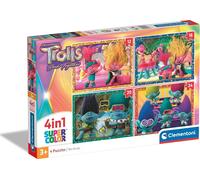 Puzzle 4in1 TROLLS SuperColor (12-24 pezzi) - CLEMENTONI
