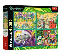 Puzzle 4x250 Mondo contorto di Rick e Morty di Trefl