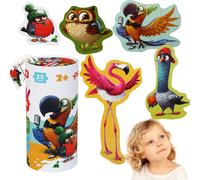 PUZZLE 5 IN 1 UCCELLI 20 PEZZI SET DI PUZZLE ANIMALI SCATOLA CON MANICO