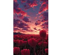 Puzzle 50 Pezzi Campo Tulipani, Puzzle Giocattolo Decompressivo Intellettuale Educativo Divertente Gioco per Famiglie, Puzzles per Adulti 50 Pezzi 35 x 25 cm