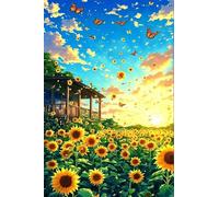 Puzzle 50 Pezzi Girasole Farfalla Alba Gioco Educativo Sfida Impossibile Divertente Adatto Come Decorazione da Parete e Regalo Puzzle Classici 50 Pezzi 35 x 25 cm