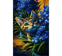 Puzzle 50 Pezzi, Puzzle per Adulti Gatto Iris Blu 35x25 cm, Impossibile Difficile Puzzles Impegnativo Come Regalo e Decorazione per Pareti