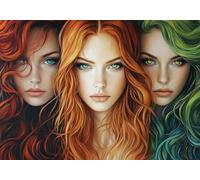 Puzzle 50 Pieces Tre donne Puzzle Impossibili Arte Giocattolo Intellettuale Adatto per Adulti O Bambini Sopra I 14 Anni, Calma La Tua Mente Riduce Lo Stress Di Lavoro Idea Regalo Uomo E Donna K-7