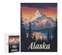 Puzzle 500 PCS Alaska Mountain Sunset Puzzle Per Adolescenti Giochi Rilassanti Sfida Difficile Regali Unici Per Compleanno E Natale 500 PCS