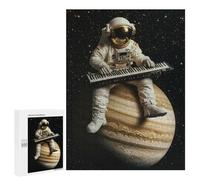 Puzzle 500 PCS Astronaut Playing Keyboard on Jupiter Puzzle Per Adolescenti Migliora La Memoria Allena Il Cervello E Le Mani Giocattoli Avvincenti Per Coltivare La Pazienza 500 PCS