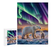Puzzle 500 PCS Aurora Over Polar Bears Puzzle Per Adolescenti Giochi Rilassanti Sfida Difficile Regali Unici Per Compleanno E Natale 500 PCS