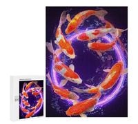 Puzzle 500 PCS Colorful Koi Fish Artwork Puzzle Per Adulti Puzzle Regalo Di Compleanno Difficile E Sfida Gioco Impegnativo Regali 500 PCS
