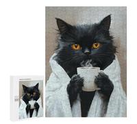 Puzzle 500 PCS Cozy Cat with Coffee Mug -4 Puzzle Per Adulti Che Migliorano La Memoria, Impegnativi Da Completare, Regali Di Natale E Compleanno 500 PCS