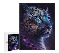 Puzzle 500 PCS Glowing Leopard Portrait-2 Puzzle Per Adulti Puzzle Regalo Di Compleanno Difficile E Sfida Gioco Impegnativo Regali 500 PCS