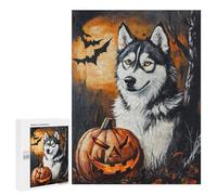 Puzzle 500 PCS Halloween Wolf with Jack-o'-Lantern-1 Puzzle Per Adolescenti Migliorano La Memoria Difficili E Stimolanti Rompicapo Giochi Per Famiglie 500 PCS