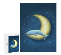 Puzzle 500 PCS Lonely Whale And Moon Puzzle Per Adolescenti Giochi Rilassanti Sfida Difficile Regali Unici Per Compleanno E Natale 500 PCS