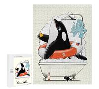 Puzzle 500 PCS Orca Killer Whale in Bath Puzzle Per Adolescenti Giochi Rilassanti Sfida Difficile Regali Unici Per Compleanno E Natale 500 PCS