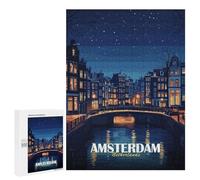 Puzzle 500 PCS Per Adolescenti Amsterdam Netherlands Night Cityscape Puzzle Per Adulti Giochi Rilassanti Quadri Da Parete Offerta Come Regalo Per Tutta La Famiglia 500 PCS