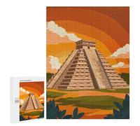 Puzzle 500 PCS per Adolescenti Chichen Itza Pyramid Puzzle per Adulti Gioco Pratico Arte Da Parete impegnativo Completare 500 PCS