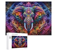 Puzzle 500 PCS Per Adolescenti Colorful Elephant Mandala Art Puzzle Per Adulti Giochi Rilassanti Perfetto Per Decorare E Regalare A Tutta La Famiglia 500 PCS