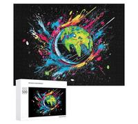 Puzzle 500 PCS Per Adolescenti Colorful Splash Earth Artwork Puzzle Per Adulti Giochi Rilassanti Perfetto Per Decorare E Regalare A Tutta La Famiglia 500 PCS
