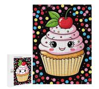 Puzzle 500 PCS Per Adolescenti Cute Kawaii Cupcake with Cherry Topping Puzzle Per Adulti Giochi Rilassanti Decorazione Per La Casa Regali Unici Per Compleanno E Natale 500 PCS