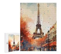 Puzzle 500 PCS Per Adolescenti Eiffel Tower Paris Art Print Puzzle Per Adolescenti Migliora La Memoria Difficile Da Completare Divertimento in Famiglia E Serata Di Giochi 500 PCS