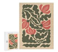 Puzzle 500 PCS Per Adolescenti Elegant Red Floral Illustration - Botanical Wall Art with Hand-Drawn Flowers Puzzle Per Adulti Giocattoli Antistress Difficile Difficile Per È Ideale Come Regalo 500 PCS