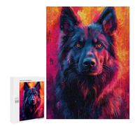 Puzzle 500 PCS per Adolescenti German Shepherd Mix Pop Art Style Portrait Puzzle per Adulti Gioco Pratico Arte Da Parete impegnativo Completare 500 PCS