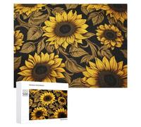Puzzle 500 PCS Per Adolescenti Golden Sunflower Pattern Fabric Puzzle Per Adulti Giochi Rilassanti Perfetto Per Decorare E Regalare A Tutta La Famiglia 500 PCS