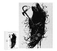 Puzzle 500 PCS Per Adolescenti Grim Reaper with Axe Black And White Puzzle Per Adulti Giochi Rilassanti Quadri Da Parete Offerta Come Regalo Per Tutta La Famiglia 500 PCS