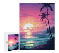 Puzzle 500 PCS per Adolescenti Hawaii Retro Waves Pixel Puzzle per Adulti Gioco Pratico Ma Divertente E Divertente Regalo Di Compleanno, Regali, 500 PCS