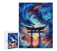 Puzzle 500 PCS per Adolescenti Japanese Dragon Torii Gate Puzzle Gioco Di Ingegnere Alleviatore Di Stress Sfidante per Completare 500 PCS