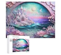 Puzzle 500 PCS Per Adolescenti Magical Mermaid Castle by The Sea Puzzle Per Adulti Giochi Rilassanti Perfetto Per Decorare E Regalare A Tutta La Famiglia 500 PCS