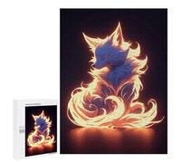 Puzzle 500 PCS per Adolescenti Neon Fire Kitsune Fox Puzzle per Adulti Gioco Pratico Ma Divertente E Divertente Regalo Di Compleanno, Regali, 500 PCS