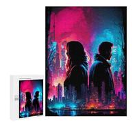 Puzzle 500 PCS per Adolescenti Neon Nightscape Romance Puzzle per Adulti Gioco Pratico Ma Divertente E Divertente per Compleanno, Natale 500 PCS