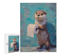 Puzzle 500 PCS Per Adolescenti Otter with Toilet Paper Roll Puzzle Per Adolescenti, Ma Divertenti E Umoristici, Sfida Educativa, Gioco Intellettuale 500 PCS