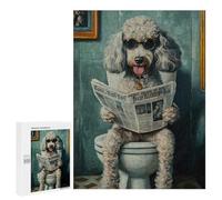 Puzzle 500 PCS Per Adolescenti Poodle Reading Newspaper on Toilet-8 Puzzle Per Adolescenti Analisi E Logica Allena Il Tuo Cervello E Le Tue Mani Gioco Di Sfida Unico 500 PCS