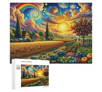 Puzzle 500 PCS Per Adolescenti Rainbow Fields of Harvest Puzzle Per Adulti Giochi Rilassanti Perfetto Per Decorare E Regalare A Tutta La Famiglia 500 PCS