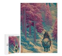 Puzzle 500 PCS Per Adolescenti Samurai Warrior on Bull in Forest Puzzle Per Adolescenti, Ma Divertenti E Umoristici, Sfida Educativa, Gioco Intellettuale 500 PCS