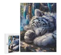 Puzzle 500 PCS Per Adolescenti Sleeping White Tiger Puzzle Per Adulti Giocattoli Antistress Difficile Difficile Per È Ideale Come Regalo 500 PCS