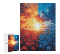Puzzle 500 PCS Per Adolescenti Sunset Fields Red Vs. Blue Puzzle Per Adulti Migliora La Memoria Interazione Genitore-figlio Giocattolo Gioco Intellettuale 500 PCS