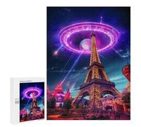 Puzzle 500 PCS Per Adolescenti UFO Over Eiffel Tower Puzzle Per Adulti Giochi Rilassanti Perfetto Per Decorare E Regalare A Tutta La Famiglia 500 PCS